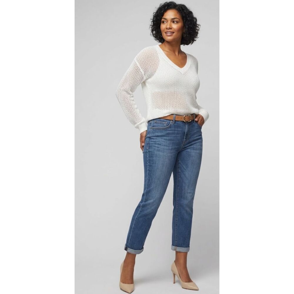 White House Black Market Mid-Rise Everyday Soft Girlfriend Jeans Women's Size 0